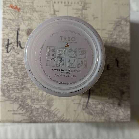 TREO POMEGRANATE CITRINE Rose Sandalwood Hand Poured Essential Oil Candle - Picture 6 of 6